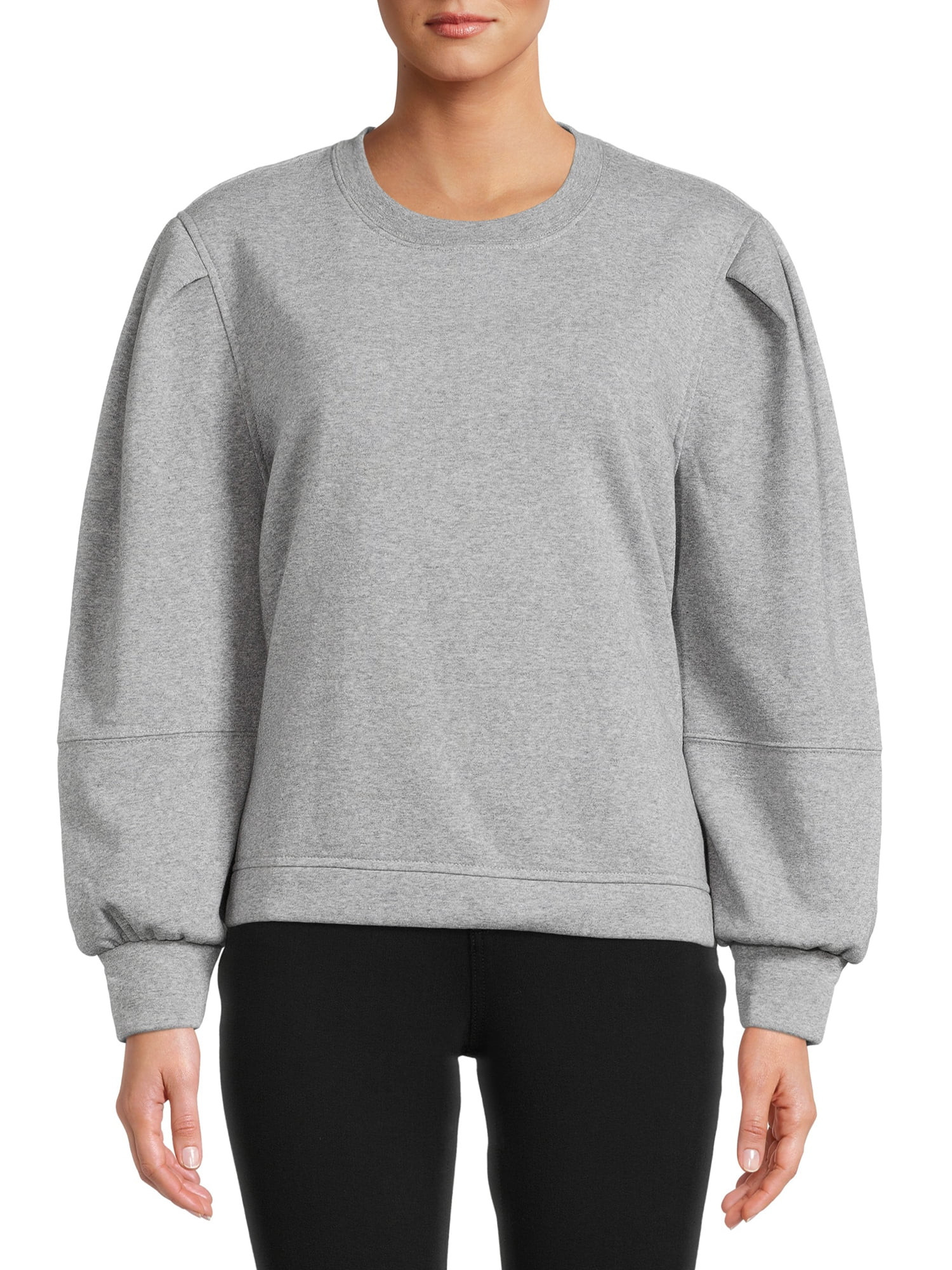 Time and Tru Women's Puff Sleeve Sweatshirt | Walmart (US)