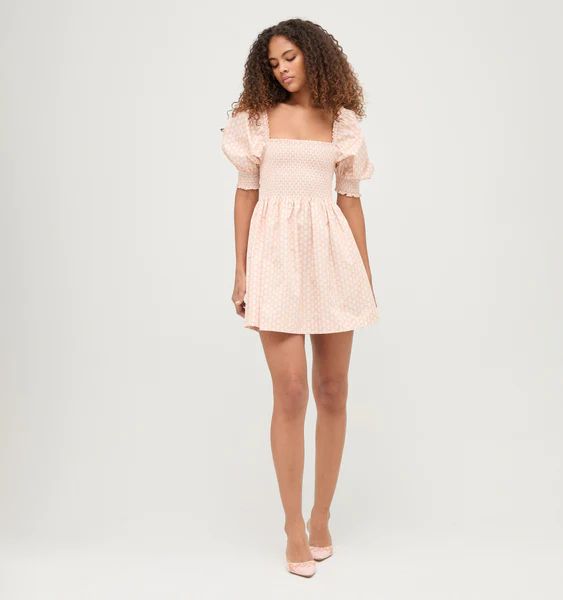 The Athena Nap Dress - Coral Baroque Shell Cotton Sateen | Hill House Home