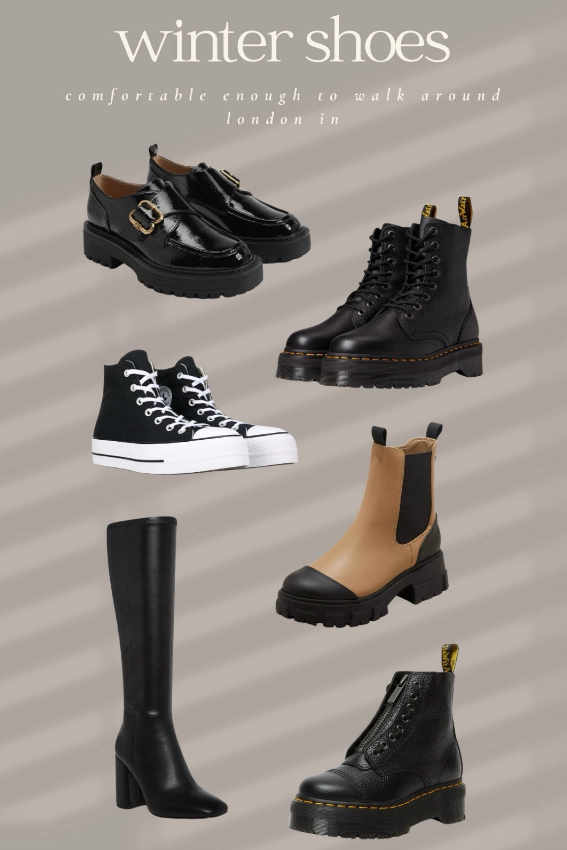 Shoes that I’ve been loving in London! These are perfect for walking without killing your feet 🖤🇬🇧

Winter wear | seasonal style | winter shoes

#LTKGiftGuide #LTKSeasonal #LTKHoliday