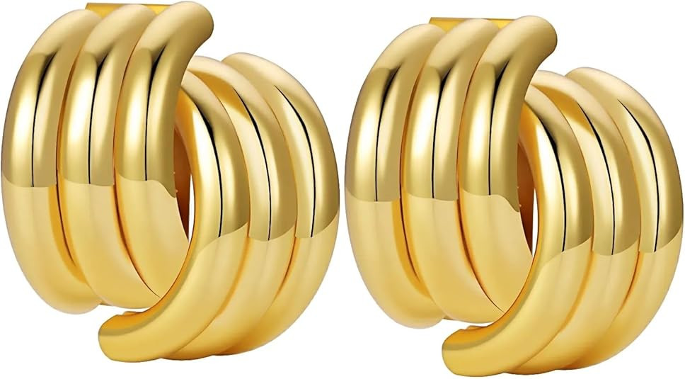 Trendy 14K Gold Plated Knot Earrings are Thick and Charming Pendant Earrings for Women They are L... | Amazon (US)