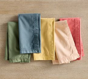 Sunwashed Twill Cotton Napkins - Set of 4 | Pottery Barn (US)