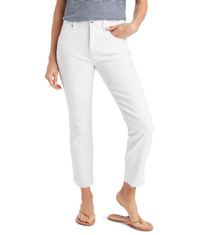 Straight Raw Hem White Jeans | Vineyard Vines