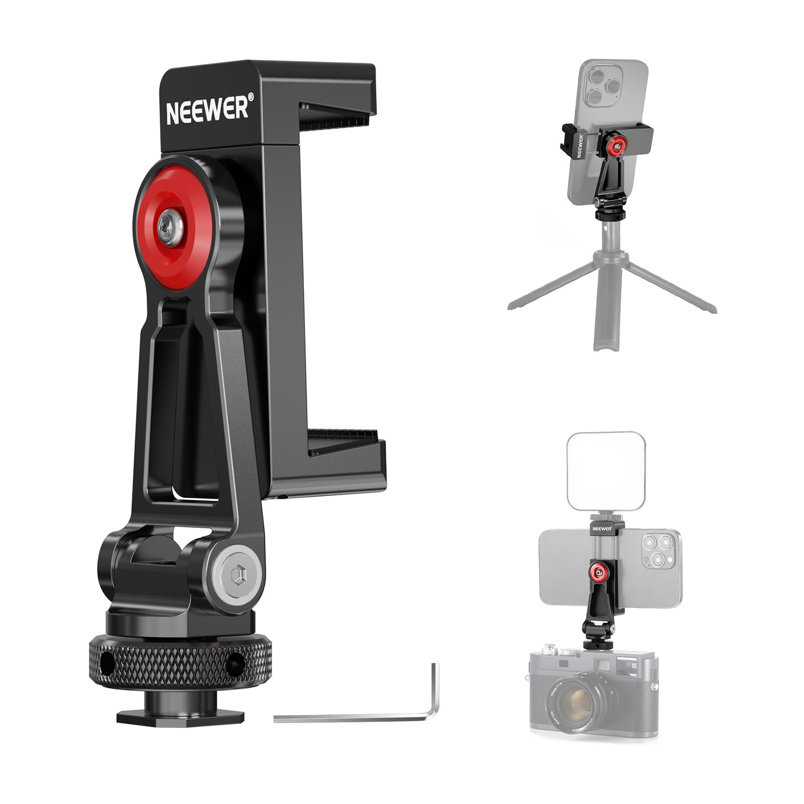 NEEWER Metal Phone Tripod Mount with Cold Shoe Mounts, Freely Adjustable Joints Universal Phone H... | Amazon (US)