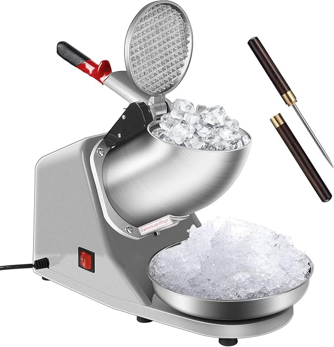 VIVOHOME Electric Ice Shaver Snow Cone Maker Machine Silver 143lbs/hr with Ice Pick for Home and ... | Amazon (US)