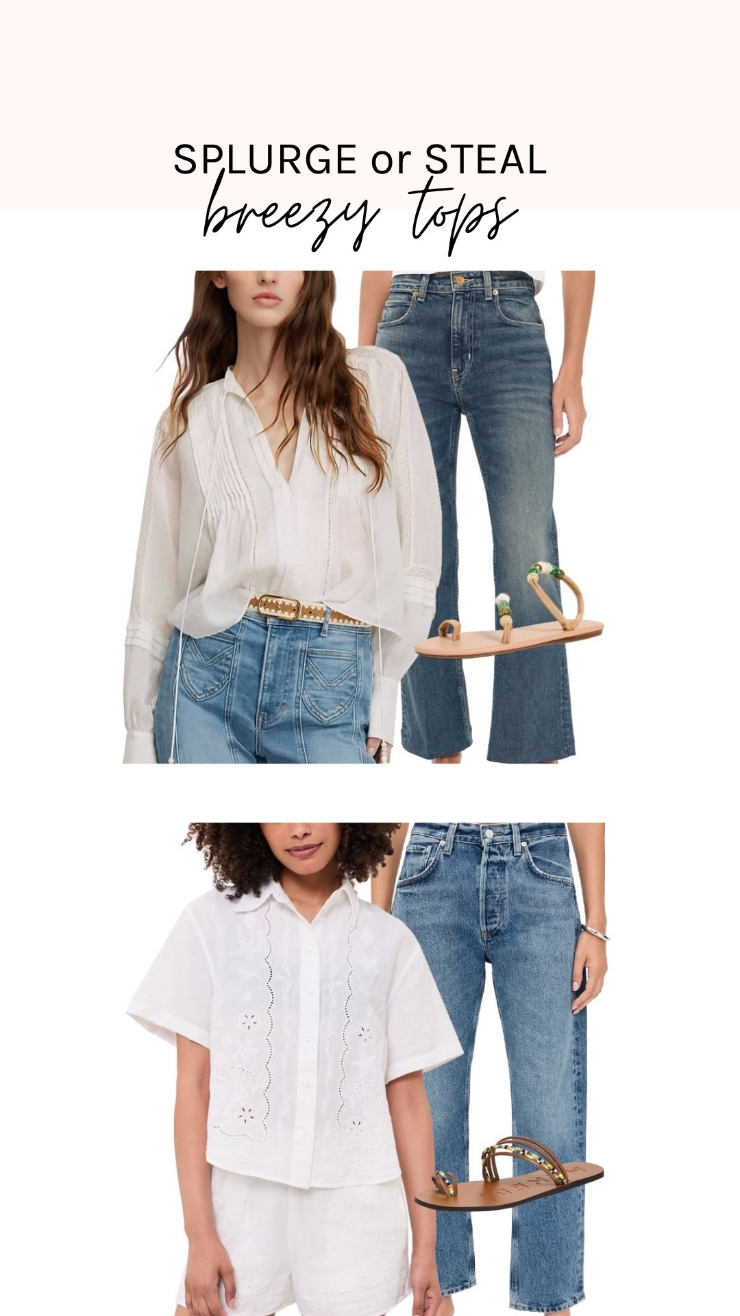 Keep it cool as temperatures rise. This weekend’s picks feature breezy tops paired with fabulous jeans and easy-to-wear skirts. Finish off your go-to summer look with a great pair of sandals. Whether you’re looking for a steal or ready to splurge, you’re sure to find a look you’ll love.

#LTKootd
