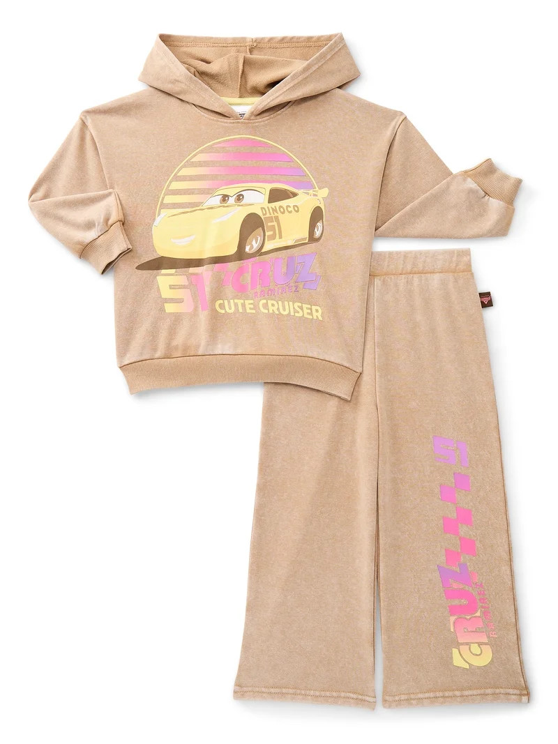 Pixar Cars 3 Toddler Girls Long Sleeve Graphic Hoodie and Matching Sweatpants Set, 2-Piece, Sizes... | Walmart (US)