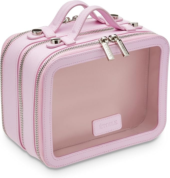 ETOILE - Small Twin Cosmetic Case Lavender Pink - Dual Compartment Cosmetic Beauty Organizer & To... | Amazon (US)