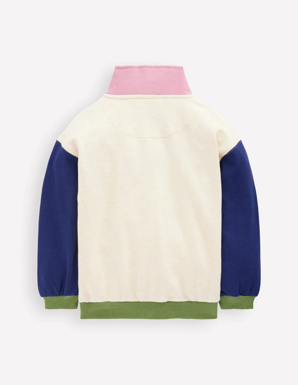 Half-zip Sweatshirt-Oatmeal Marl Colourblock | Boden (US)