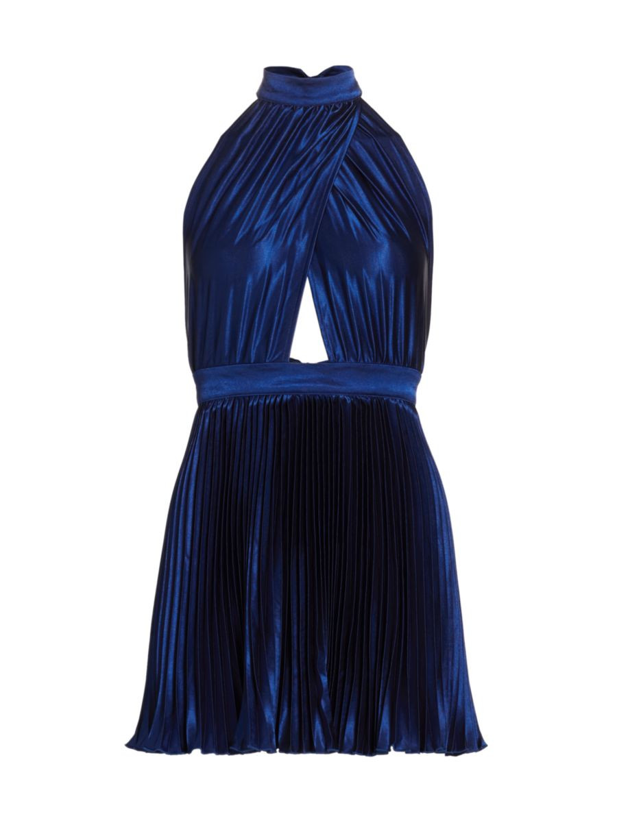 Renaissance Pleated Halter Minidress | Saks Fifth Avenue