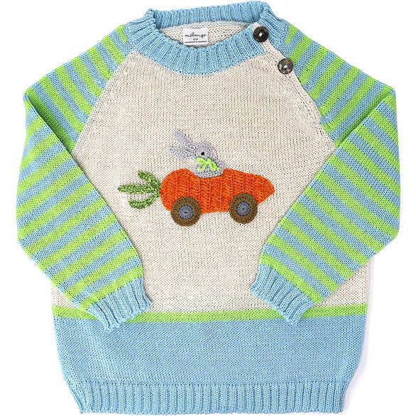 Bunny Racecar Sweater, Striped | Maisonette