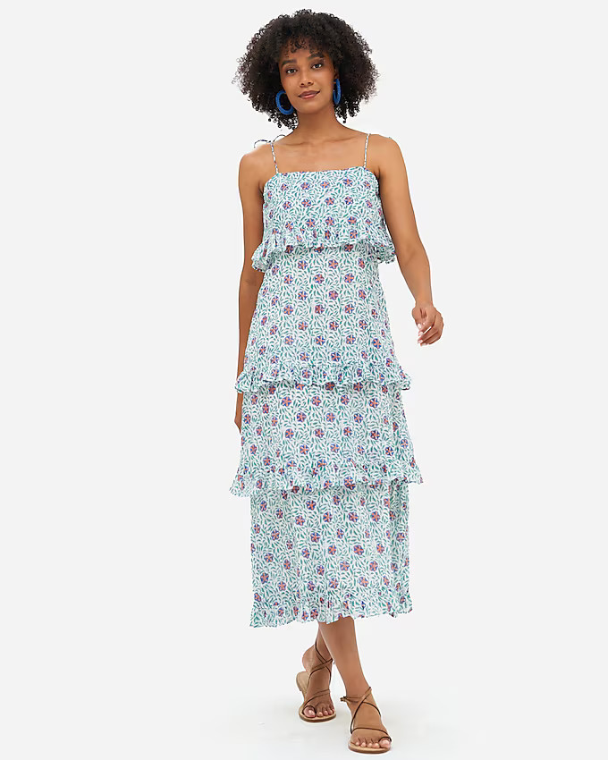 OLIPHANT™ tie-strap ruffle midi dress | J. Crew US