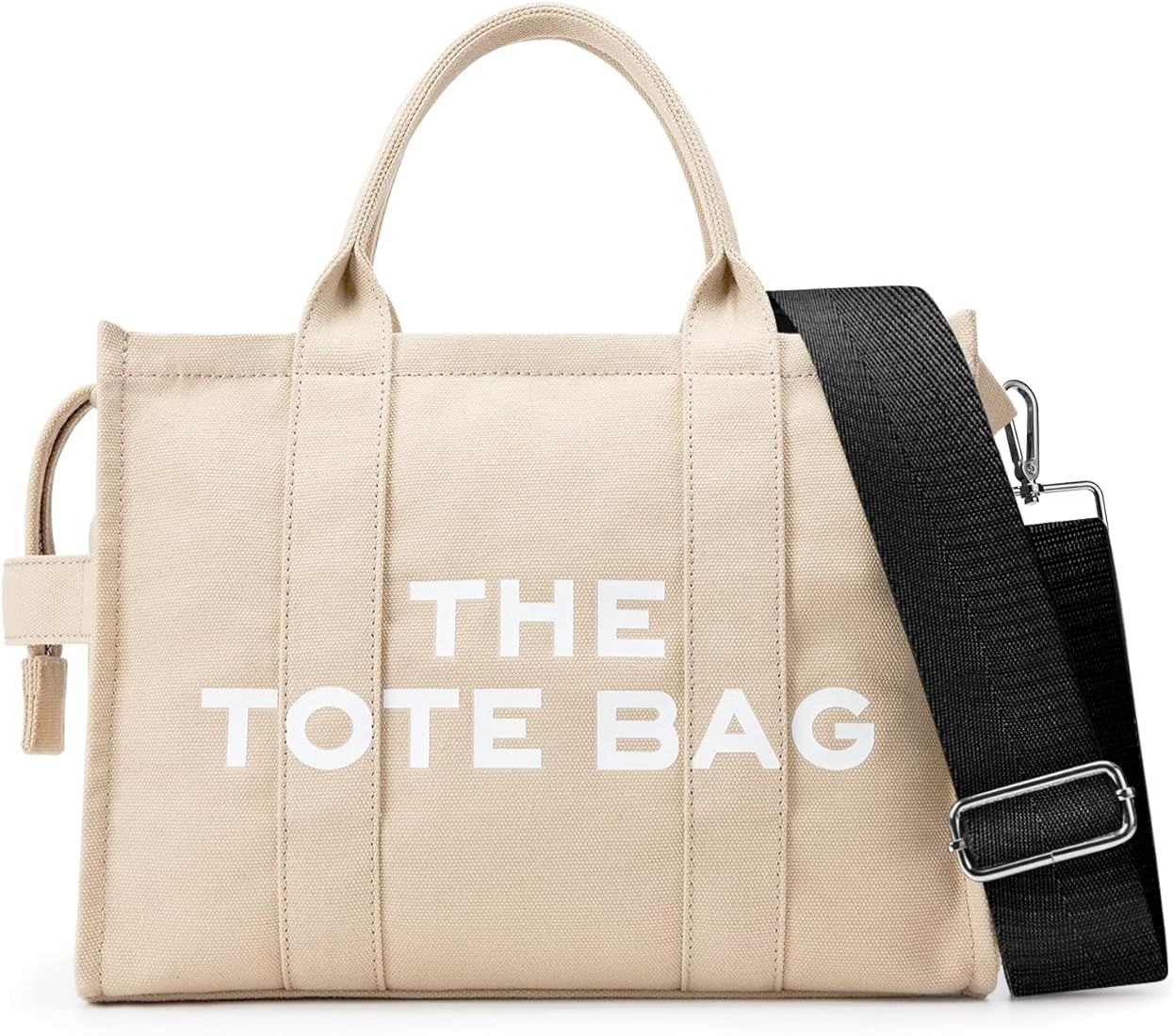 MATSUBA Tote Bags for Women Handbag Tote Purse with Zipper Canvas Crossbody Bag, Premium Quality,... | Amazon (US)