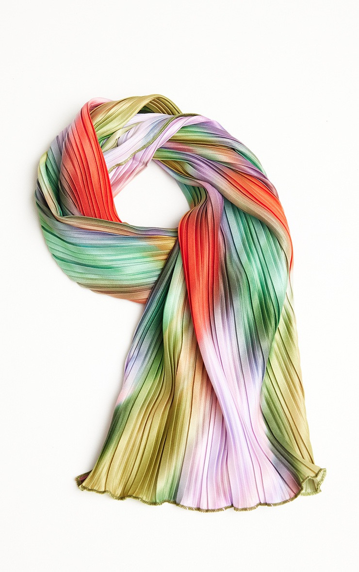 Multi Watercolour Plisse Bandana | PrettyLittleThing US