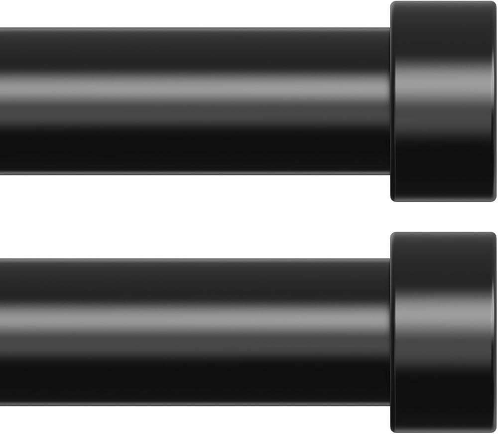OLV 2 Pack Black Curtain Rods for Windows 66 to 120 Inch(5.5-10Feet),1''Diameter Modern Style Dra... | Amazon (US)