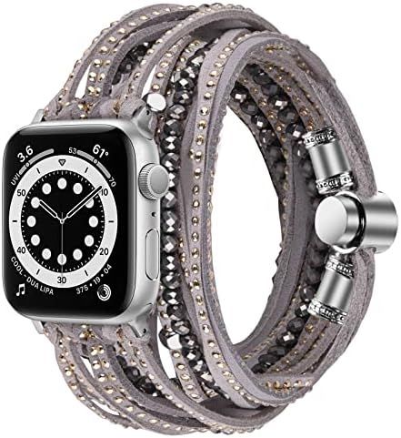 V-MORO Compatible with Series 7 Apple Watch 41mm 40mm Bands Multilayer Wrap Bracelets Suede Leath... | Amazon (US)