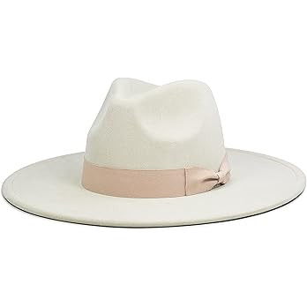 FLUFFY SENSE. Big Wide Brim Fedora Hat for Women - Nashville Outfits Western Hats Women's Felt Pa... | Amazon (US)