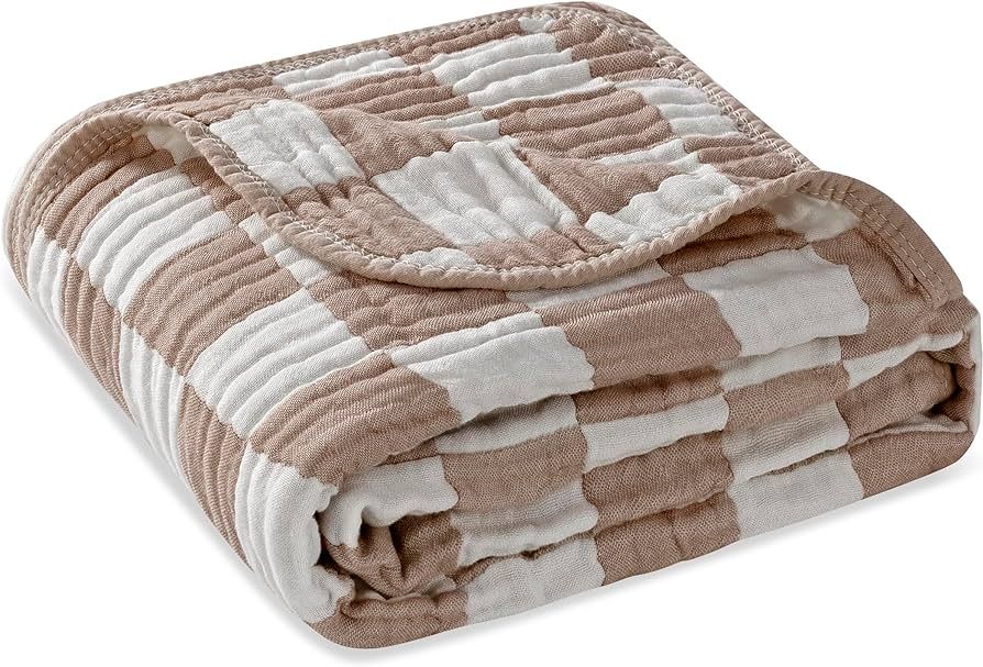 HardNok Bamboo Muslin Blanket 6 Layer Gauze Cotton Receiving Blankets, Unltra Soft Baby Swaddle W... | Amazon (US)