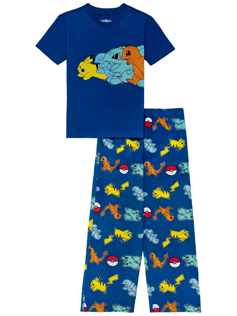 Pokemon Boys Short Sleeve Top and Pant Pajama Set, 2-Piece, Sizes 4-12 | Walmart (US)