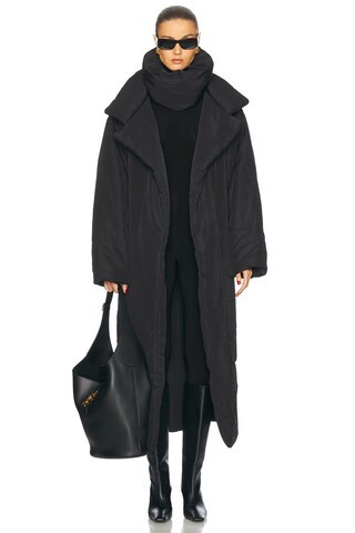 Norma Kamali Classic Sleeping Bag Long Coat in Black | FWRD | FWRD 