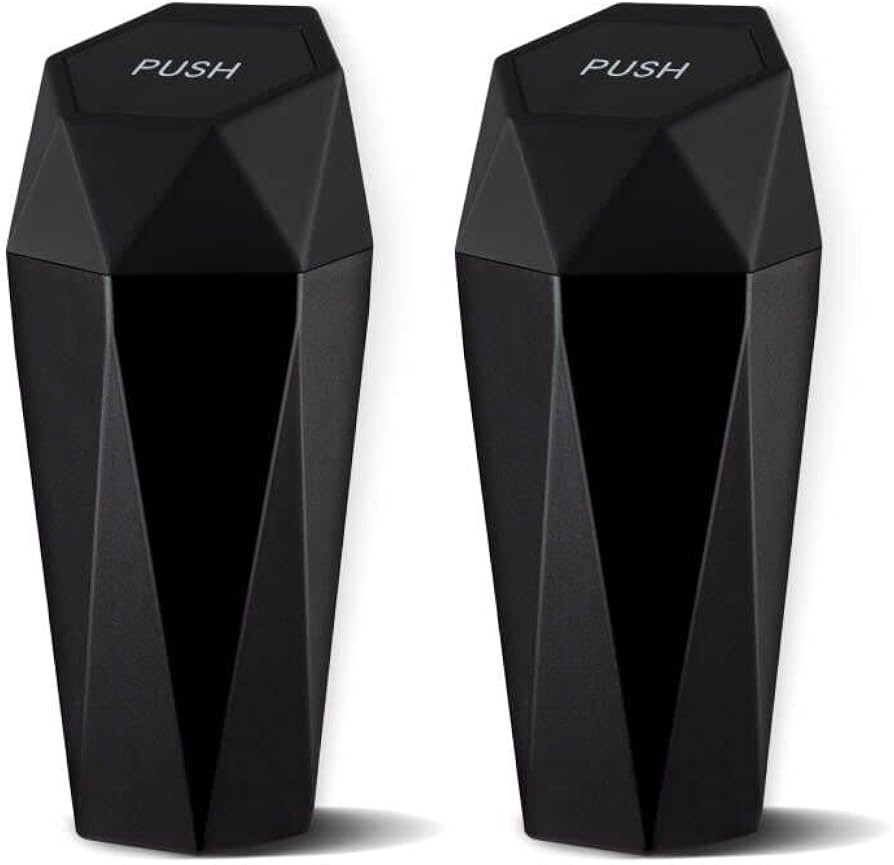 JUSTTOP Car Trash Can with Lid, Diamond Design Small Automatic Portable Trash Can, Easy to Clean,... | Amazon (US)