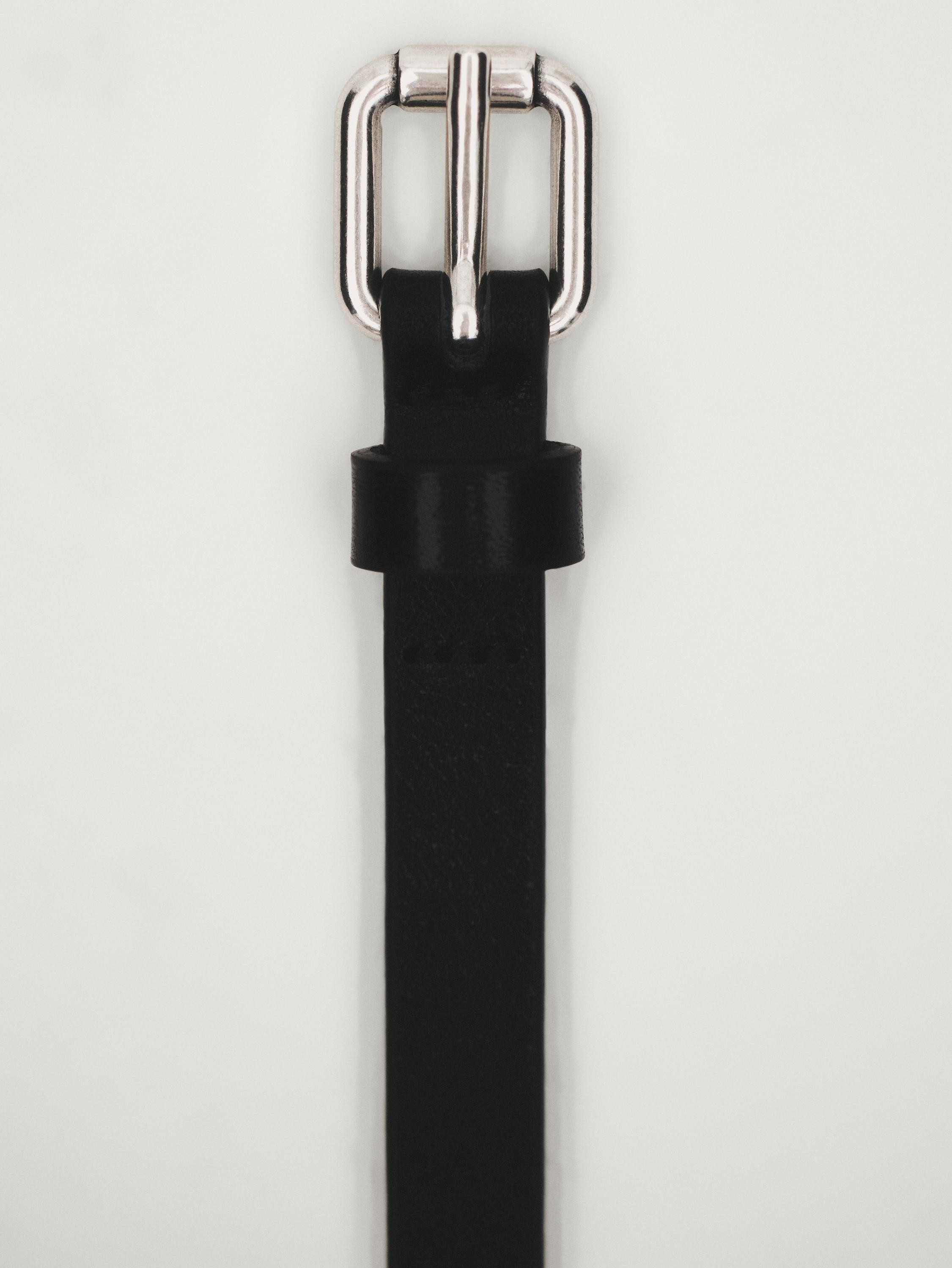 Leather belt with square buckle | Massimo Dutti UK