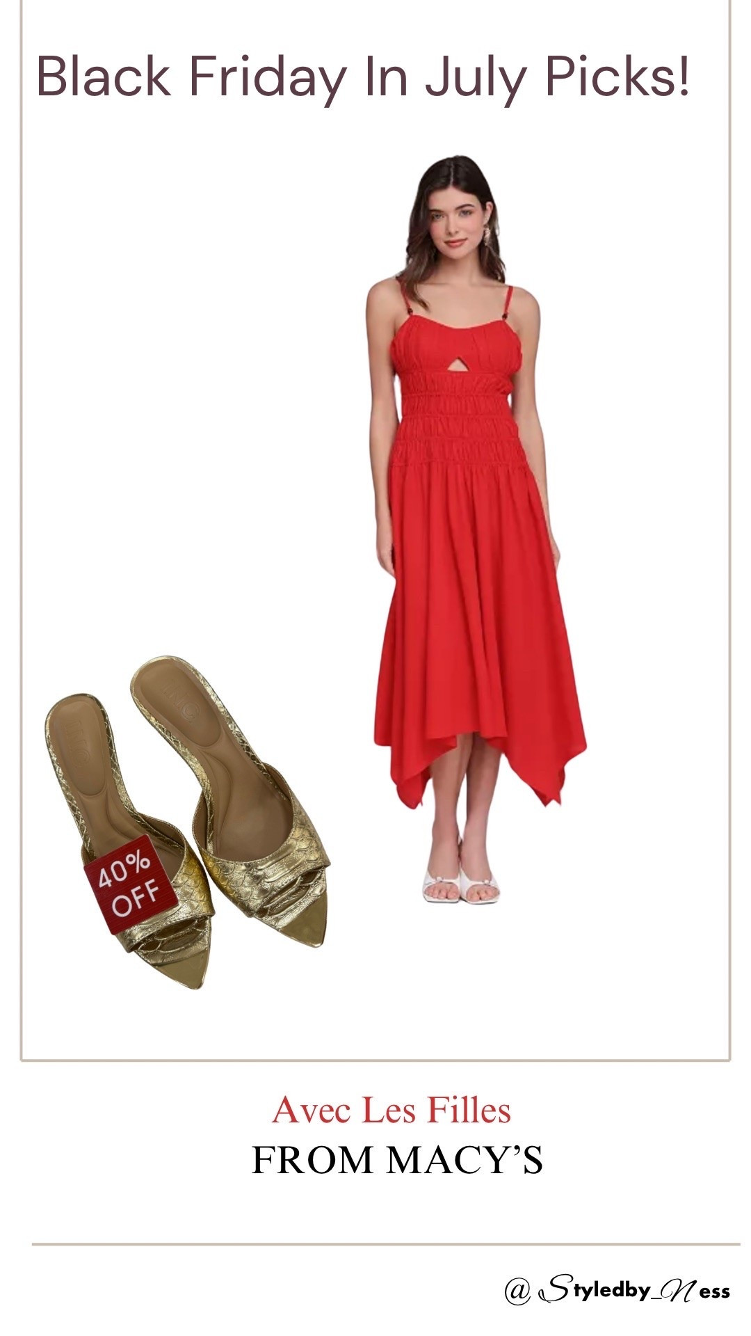 Avec Les Filles .. Perfect Summer dress
Women's Shirred Handkerchief Hem Linen Blend Midi Dress