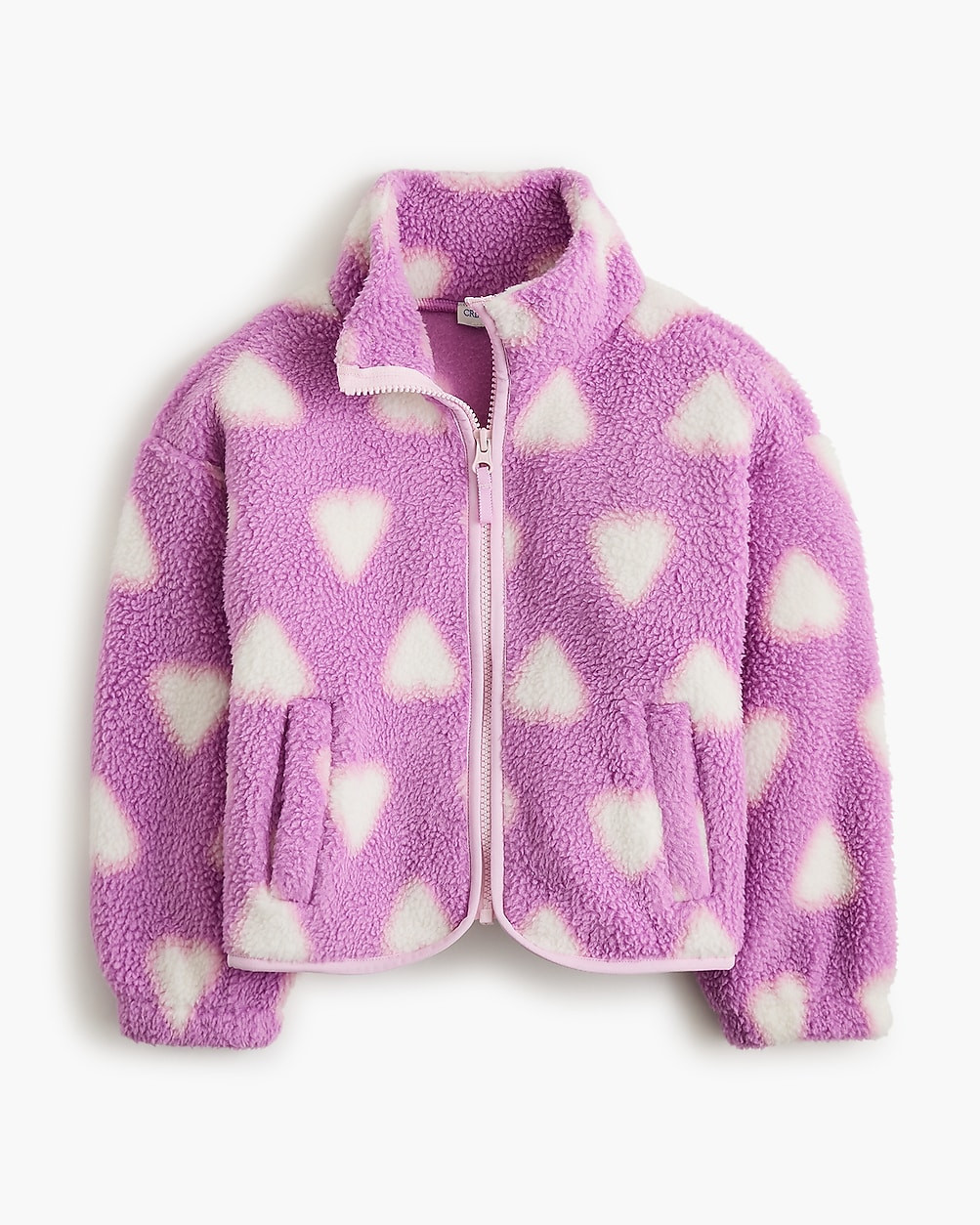 Girls' heart sherpa full-zip | J.Crew Factory