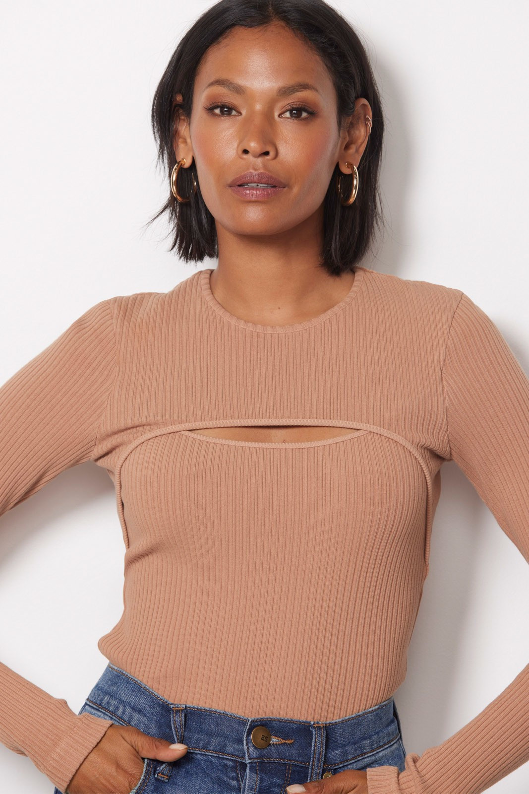 AGOLDE Lyza Cut Out Rib Top | EVEREVE | Evereve