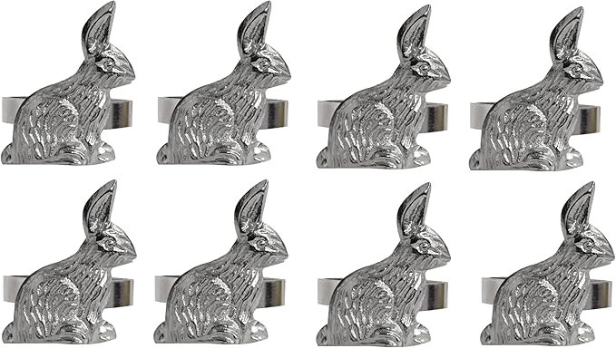 COTTON CRAFT Easter Bunny Napkin Ring - Set of 8 Metal Napkin Rings - Spring Summer Everyday Napk... | Amazon (US)