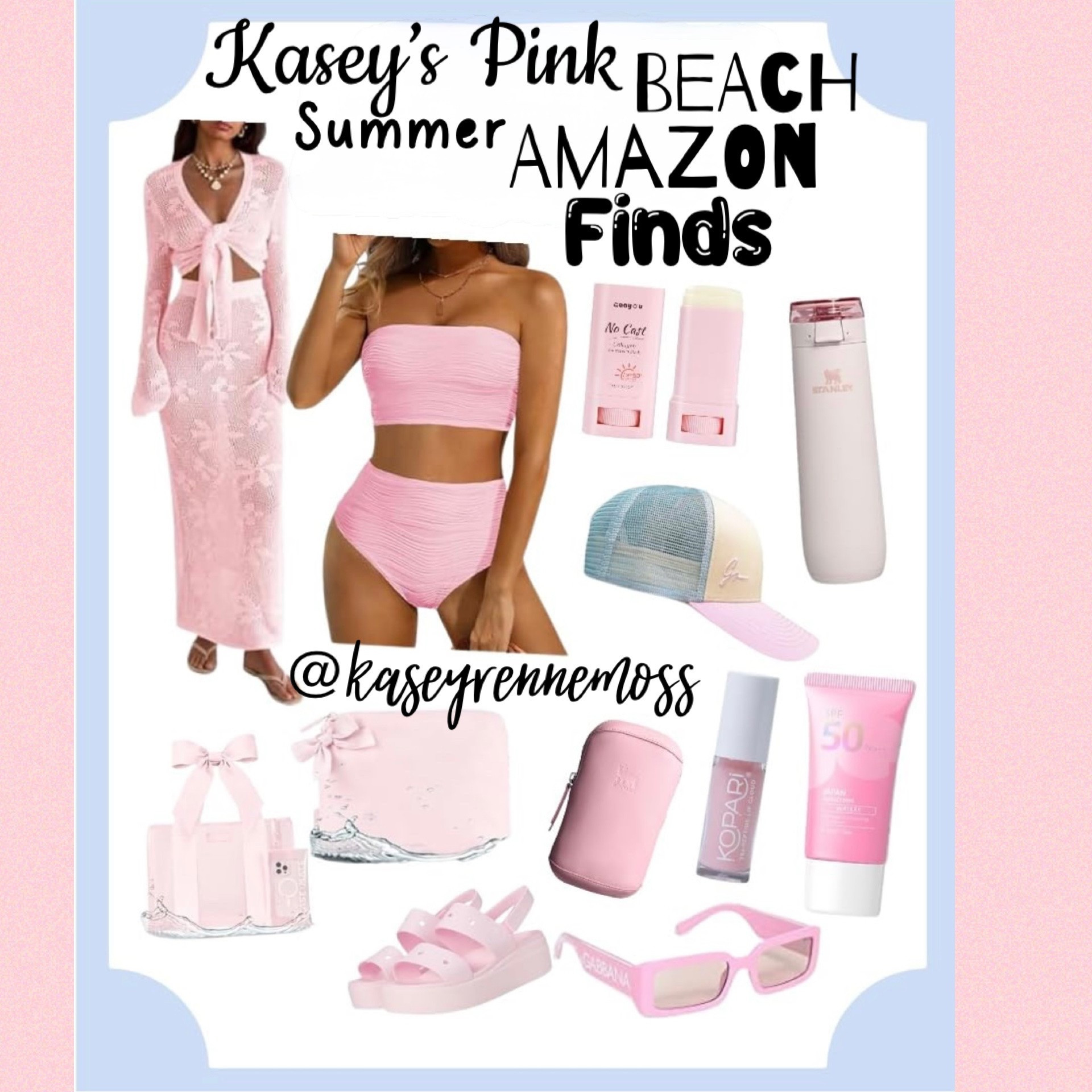 Pink perfect beach  finds from Amazon for all your girly needs! 💕🌸🎀
