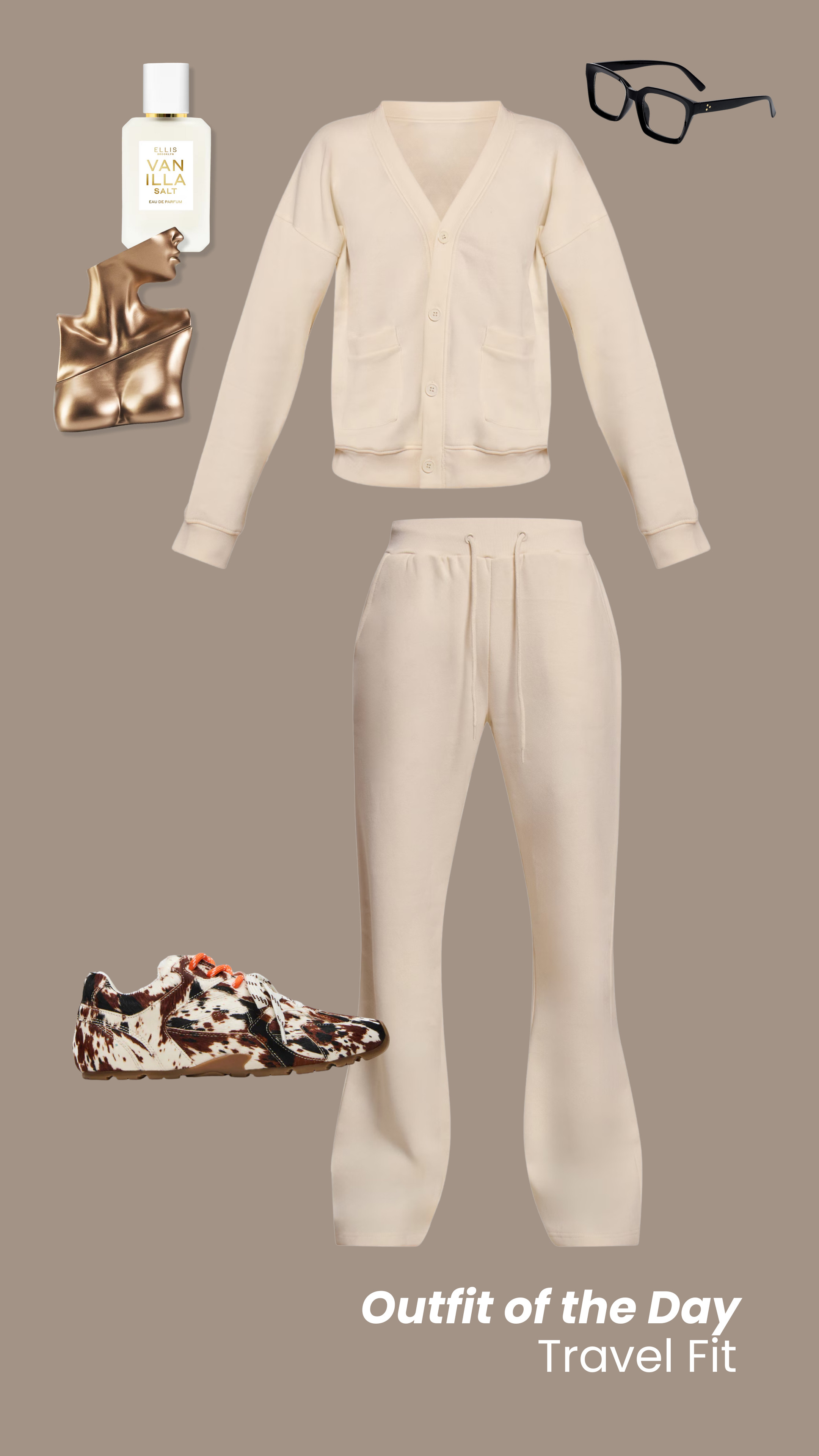 Outfit of the Day: Travel Fit
Cardigan + Pant Set: Pretty Little Thing
Cow print Sneakers: Steve Madden
Glasses: Amazon Dupe Linked
Scent combo: Eilish + Vanilla Salt


#travelstyle #airportoutfit #neutralstyle #perfumeoftheday #cozyfit 

 

#LTKgrwm #LTKootd #LTKTravel
