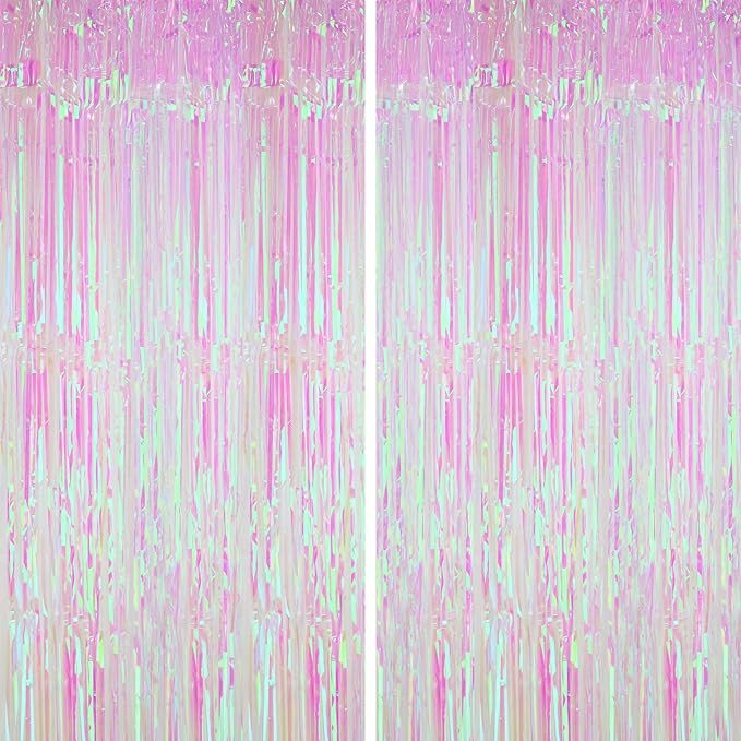 KatchOn, XtraLarge Iridescent Backdrop, 6.4x8 Feet - Pack of 2 Iridescent Fringe Curtain | Irides... | Amazon (US)