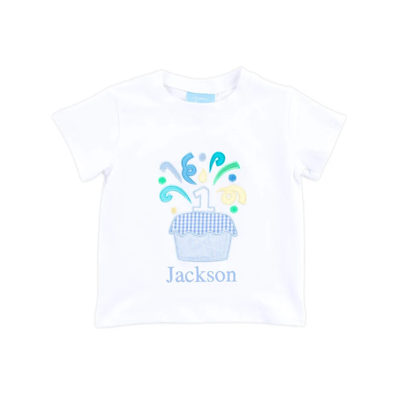 First Birthday Cupcake Short Sleeve Shirt | Classic Whimsy