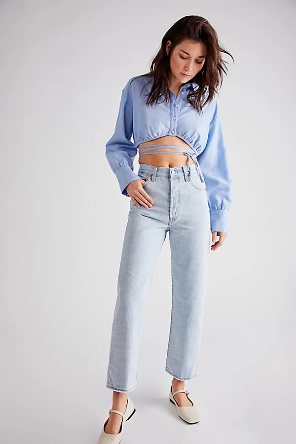 Levi's Ribcage Straight Ankle Jeans by Levi's at Free People, Ojai Shore, 32 | Free People (Global - UK&FR Excluded)