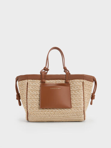 Babylon Raffia Drawstring Tote Bag
 - Multi | Charles & Keith US