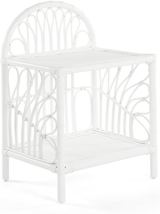 KOUBOO Rattan Loop Nightstand, White, Medium | Amazon (US)