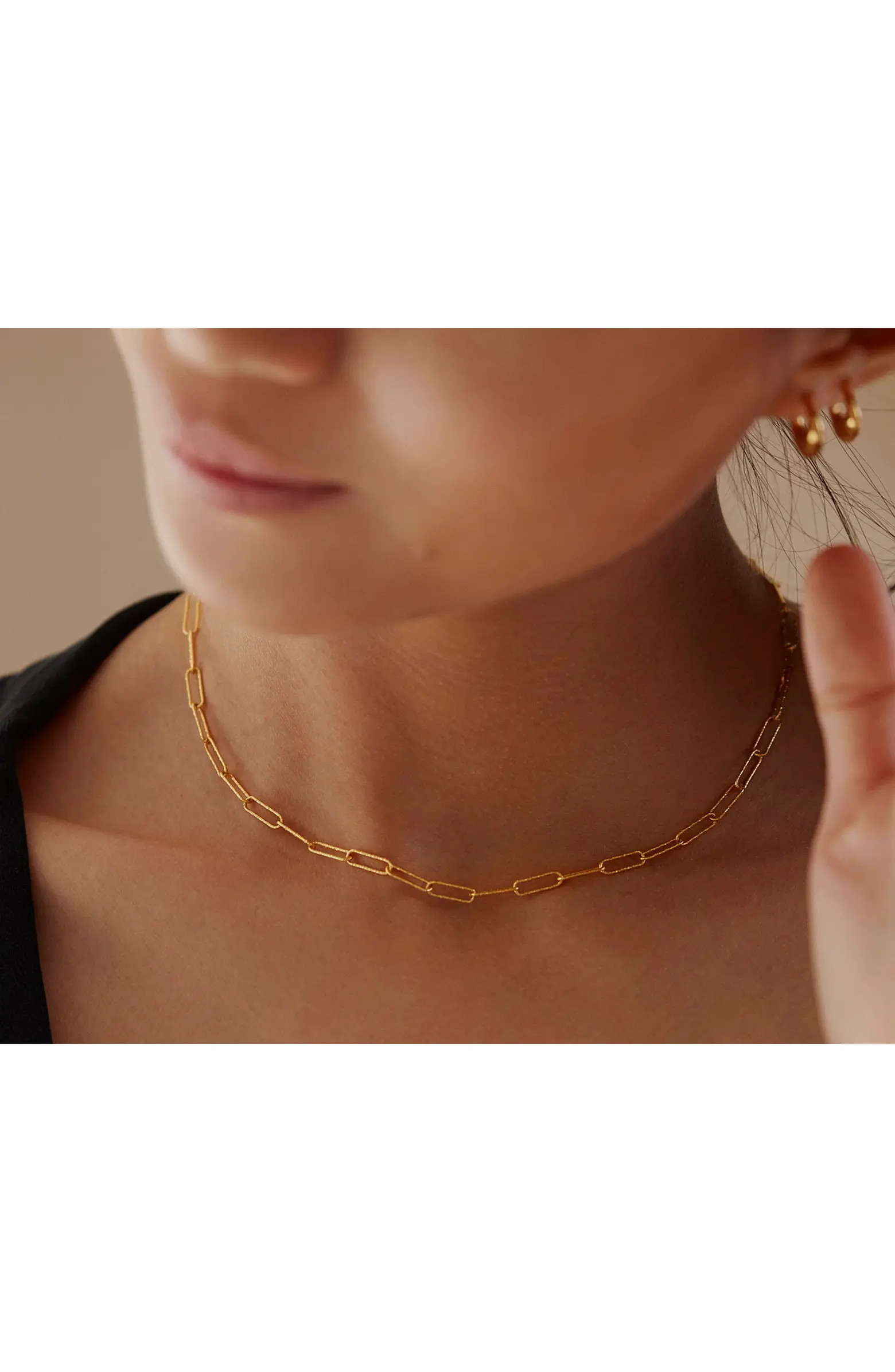 Monica Vinader Alta Textured Chain Link Necklace | Nordstrom | Nordstrom