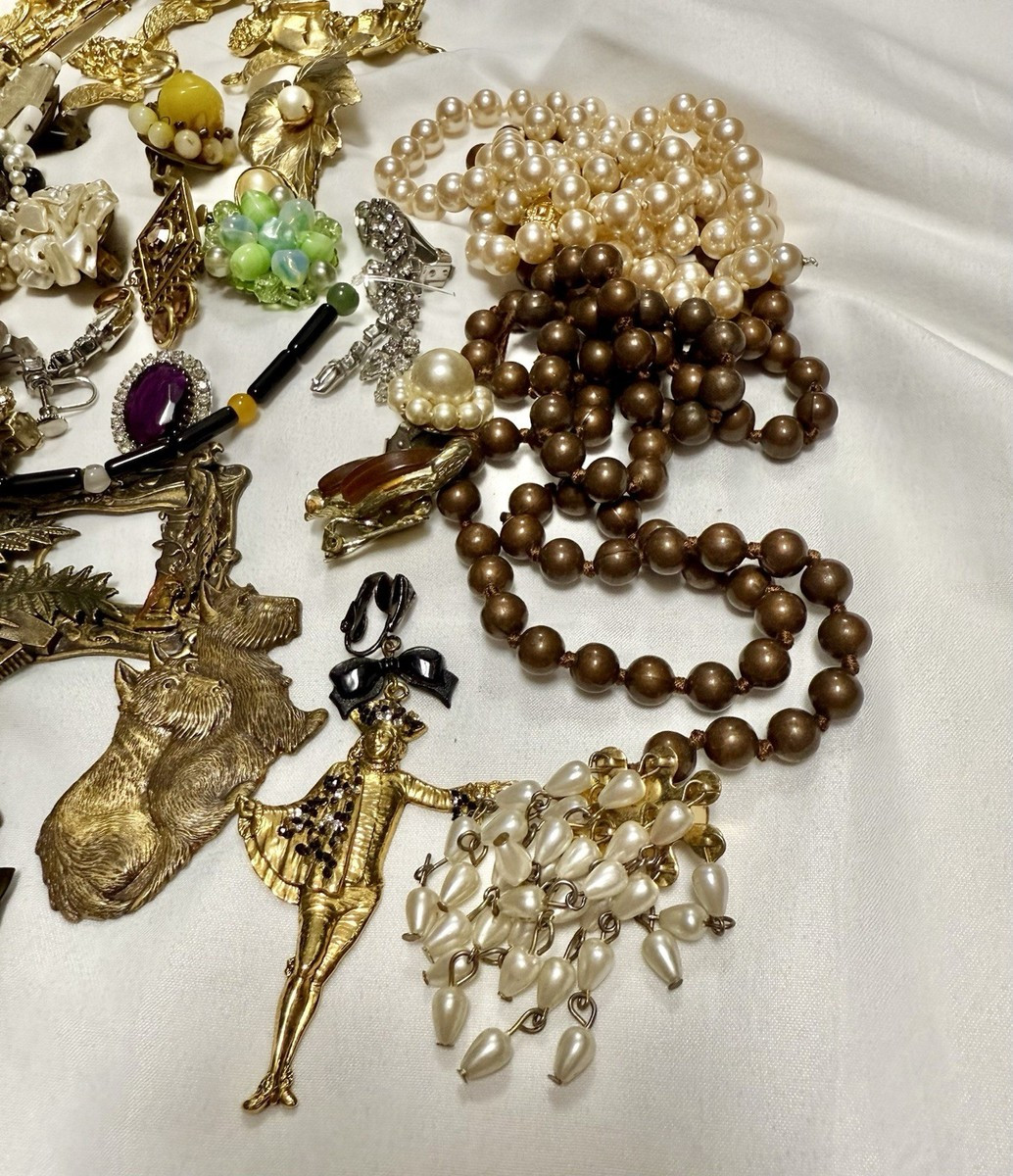 Craft Jewelry Lot Vintage to Now Signed/Unsigned Single Earrings Brooches cameos | eBay US