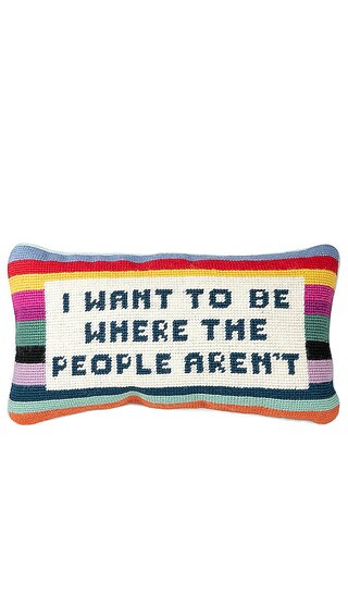 I Want To Be Where The People Aren't Needlepoint Pillow | Revolve Clothing (Global)