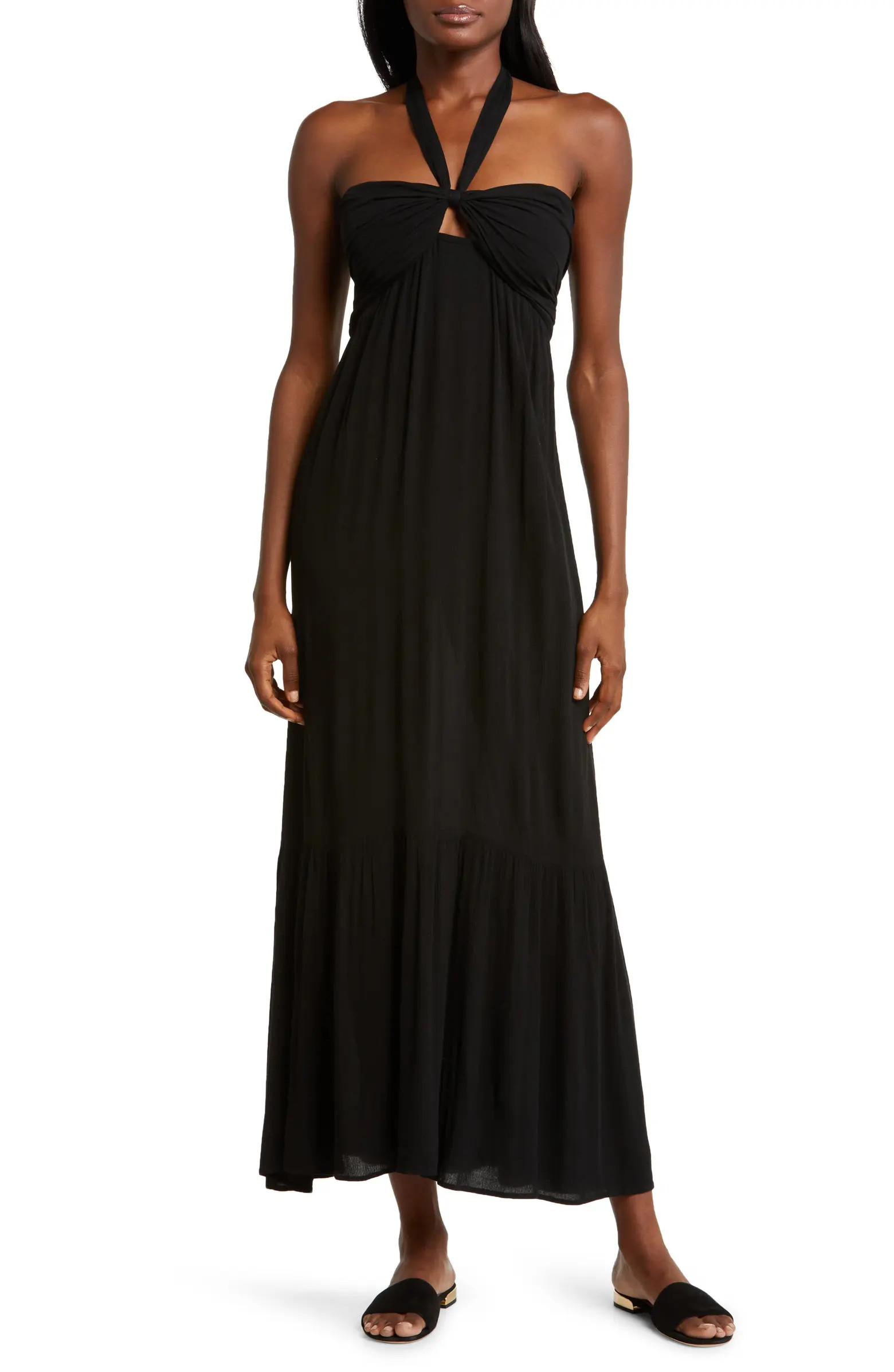 Tiered Halter Maxi Cover-Up Dress | Nordstrom