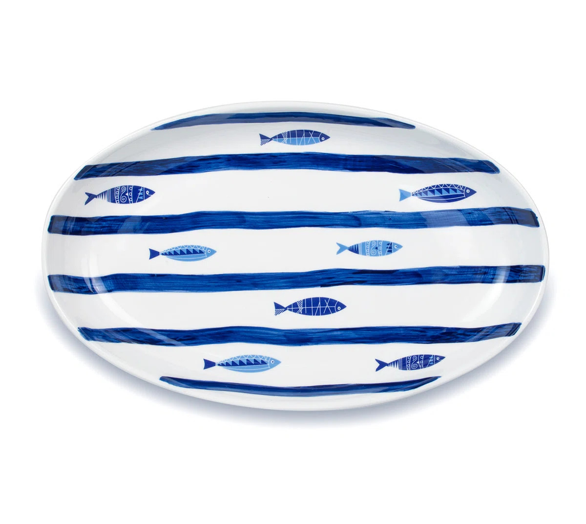 Euro Ceramica Mediterranean Sea Fish 15'' Oval Serving Bowl | Wayfair North America