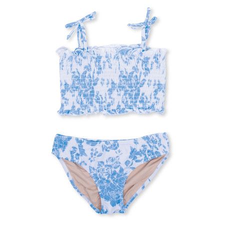 Blue Bouquet Smocked Girls Bikini 4-14 | Shade Critters