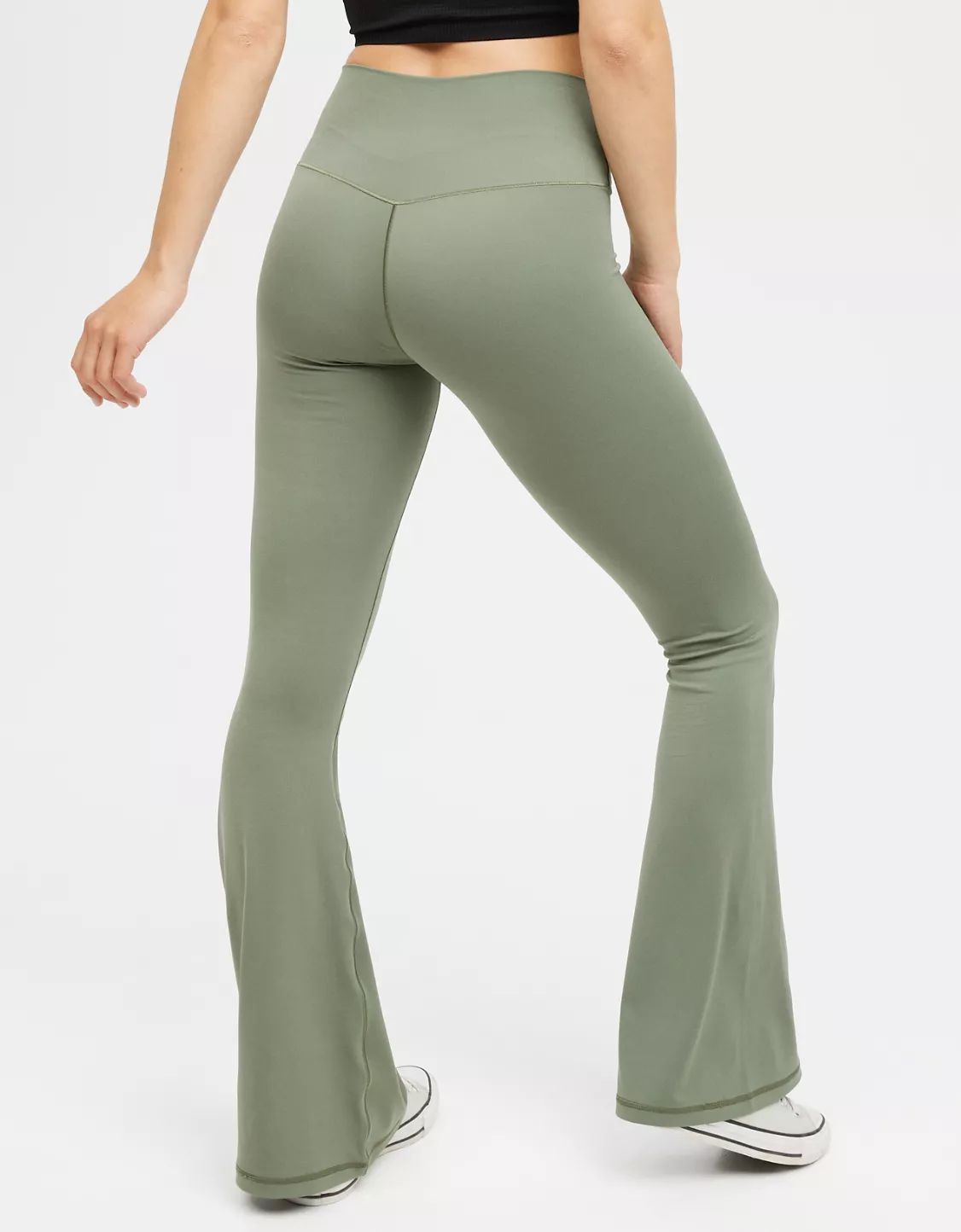 OFFLINE By Aerie Real Me High Waisted Crossover Flare Legging | American Eagle Outfitters (US & CA)