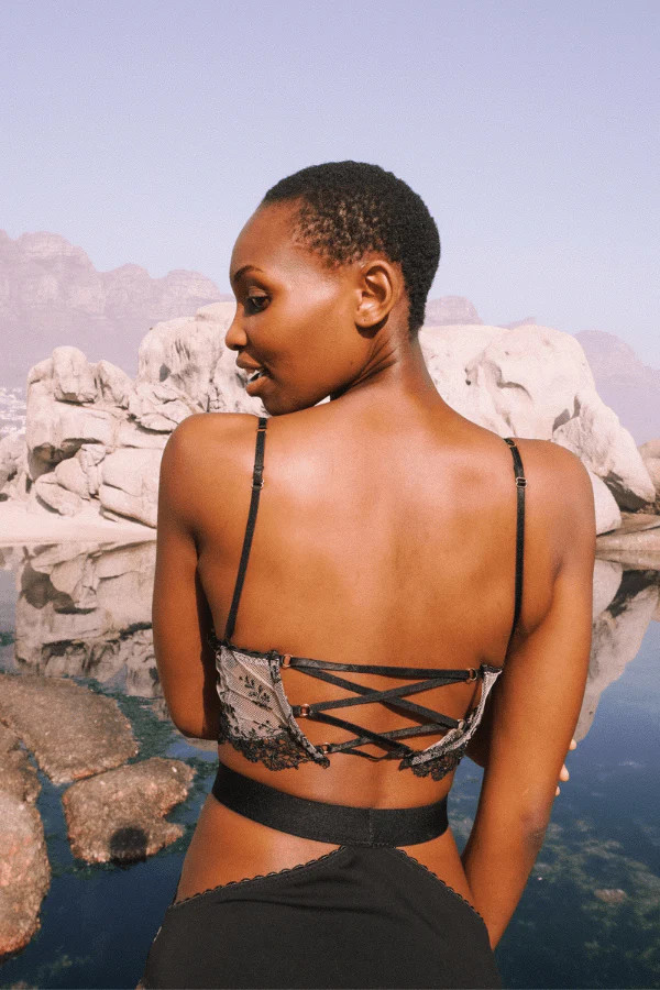 Rachel Longline Bralette Black / L | Chérie Amour