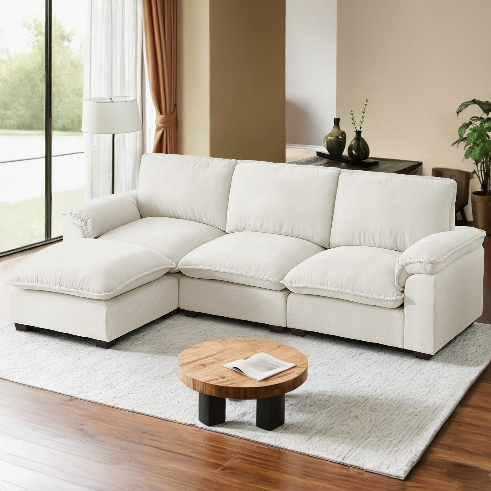 Cloud Couch Sectional for Living Room L Shaped Couch Modular Sectional Sofa Chenille Fabric for A... | Amazon (US)