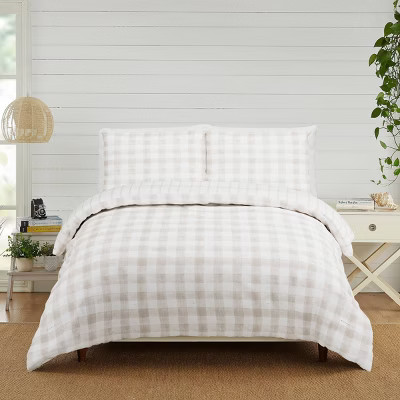Modern Heirloom Gingham Comforter Tan | Target