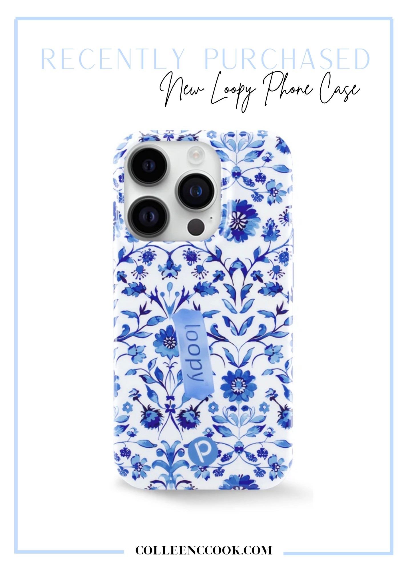 Blue floral phone case grandmillenial 