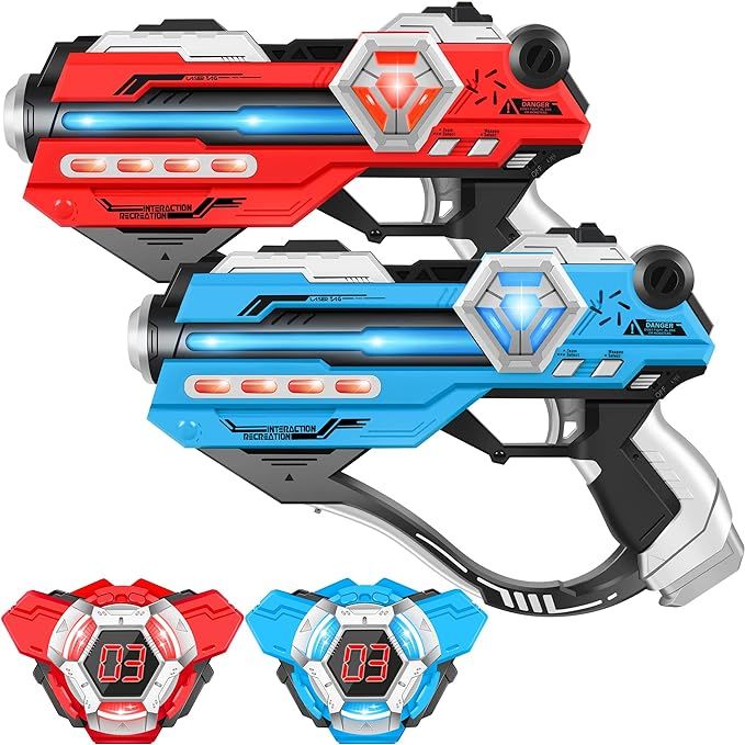Laser Tag Guns Set of 2 Laser Tag Guns with Digital LED Score Display Vests,Gifts for Teens and A... | Amazon (US)