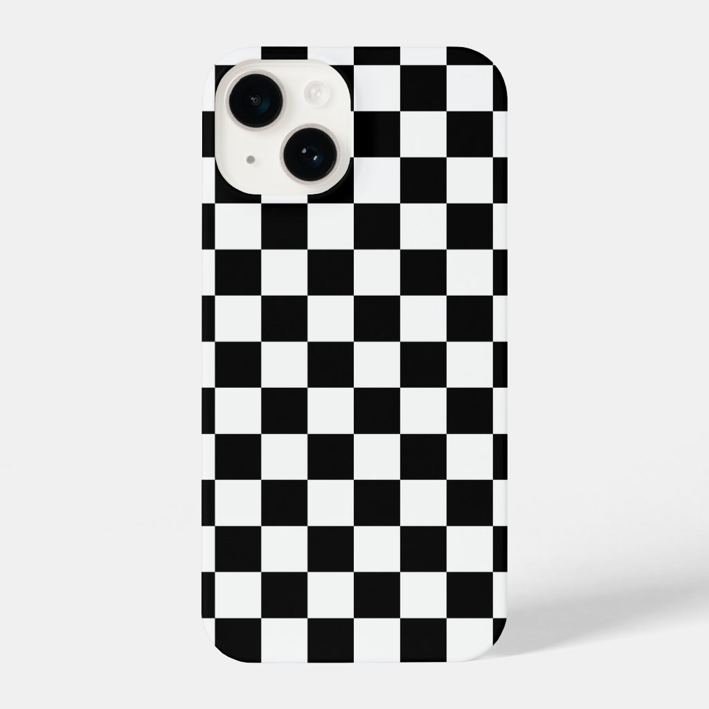 Black White Modern Checkered Checkerboard Pattern iPhone Case | Zazzle