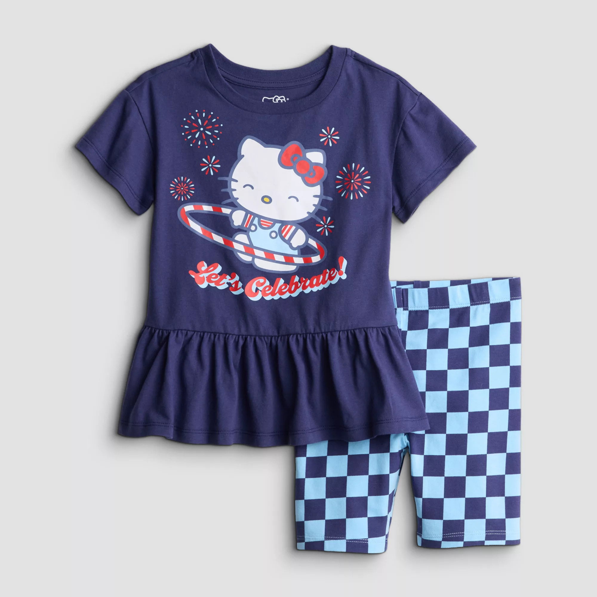 Girls Hello Kitty 2-Piece Peplum Tee & Shorts Set | Kohl's
